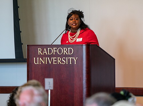 Angela Joyner, Ph.D., executive director of Radford University’s Career and Talent Center, was the keynote speaker for the 6th annual Women of Radford luncheon.