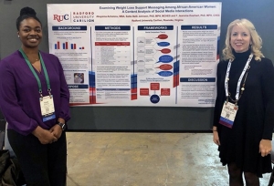 From left: Yoma Scholonu with RUC faculty member Sallie Beth Johnson, Ph.D. at the APHA National Conference in November 2019