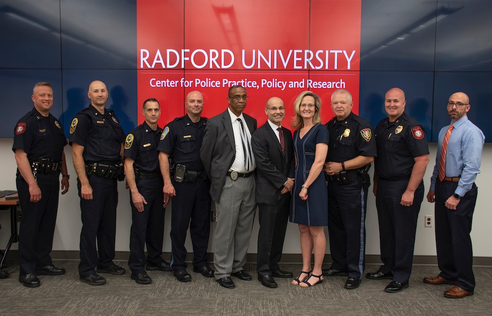 Local police departments celebrated the opening of the Center for Police, Practice, Policy and Research in April 2019.