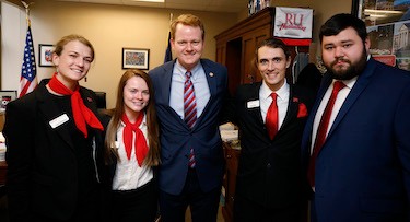 Radford University students met with Delegate Hurst and his session aide, Jack Foley '18.
