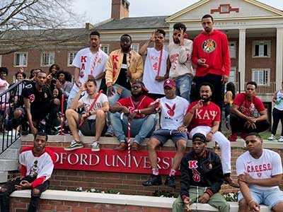 Members of the Rho Theta Chapter of Kappa Alpha Psi Fraternity, Inc. 
