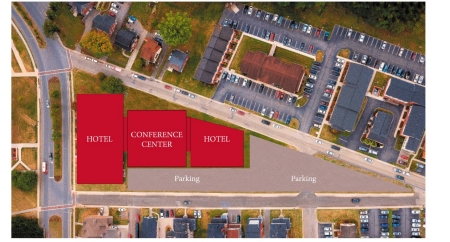 The hotel will have a conference center and on-site parking.