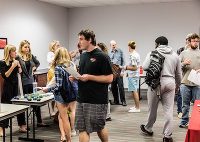 Students explore the Majors and Minors Fair in fall 2018. The 2019 Majors and Minors Fair will be held Oct. 8 from 1 to 3 p.m. on the lower level of Heth Hall.