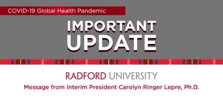 Important Update on COVID-19 Global Health Pandemic at Radford University
