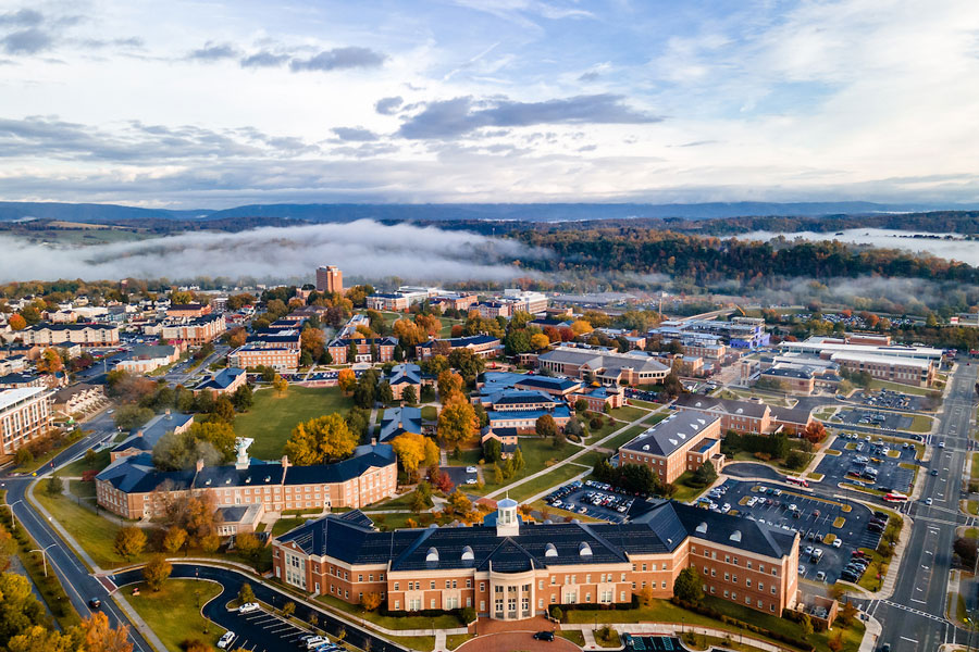 Drone photo of campus