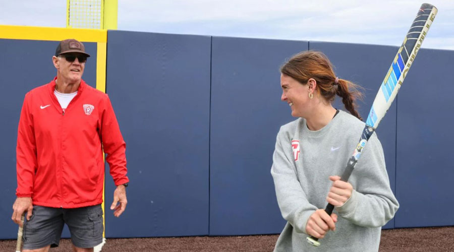 Radford softbal coach Kevin Fagan and his daughter Cameron Fagan.