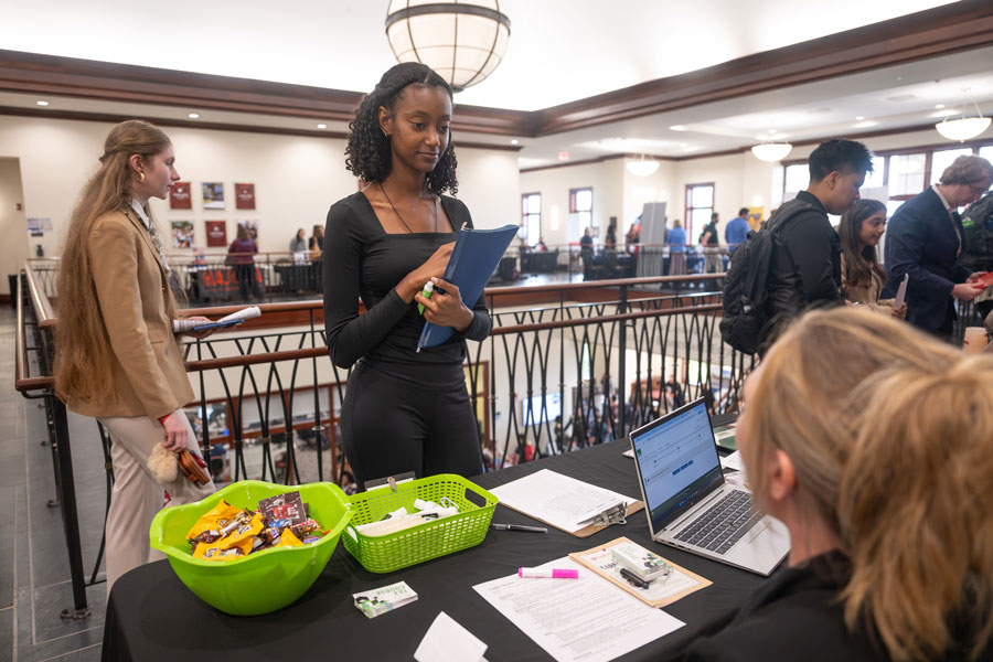 students at job fair