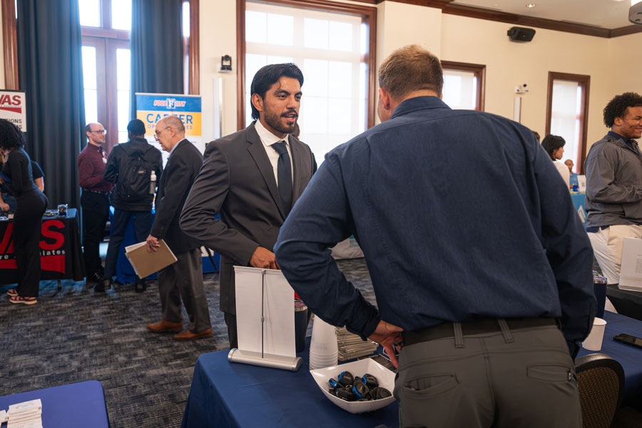 students at job fair