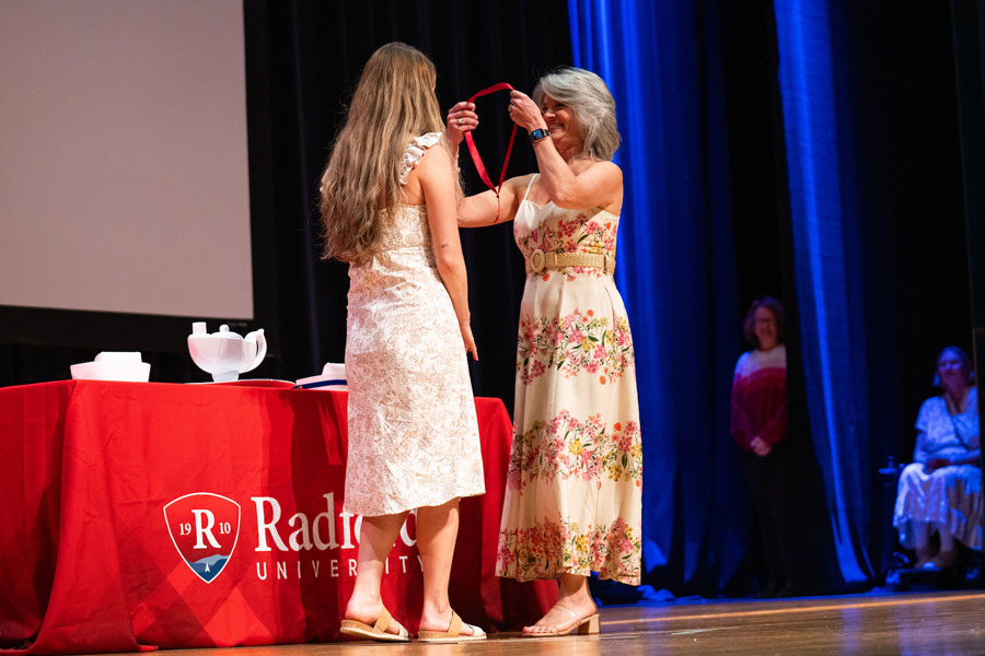 nursing student at nursing pinning
