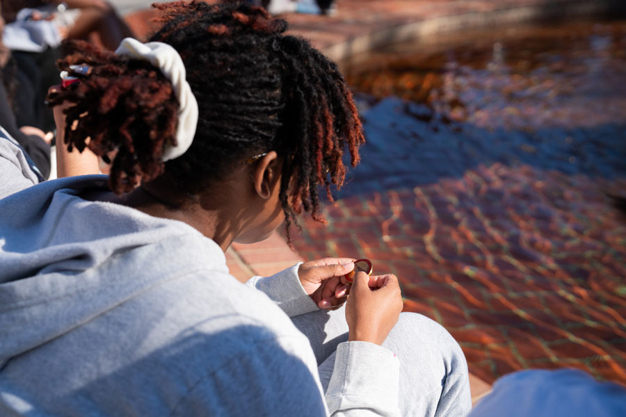 a student at the half-way there celebration