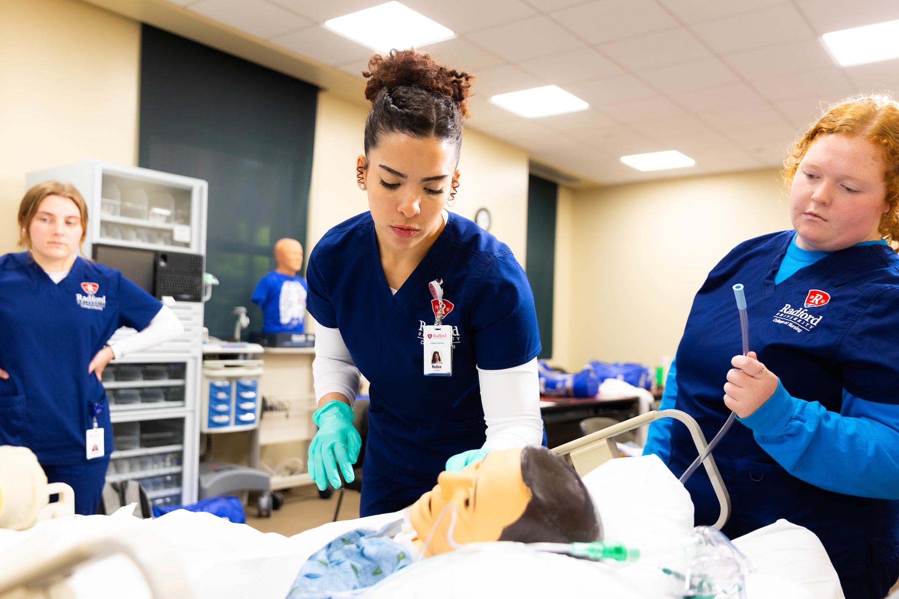 nursing students in skills lab