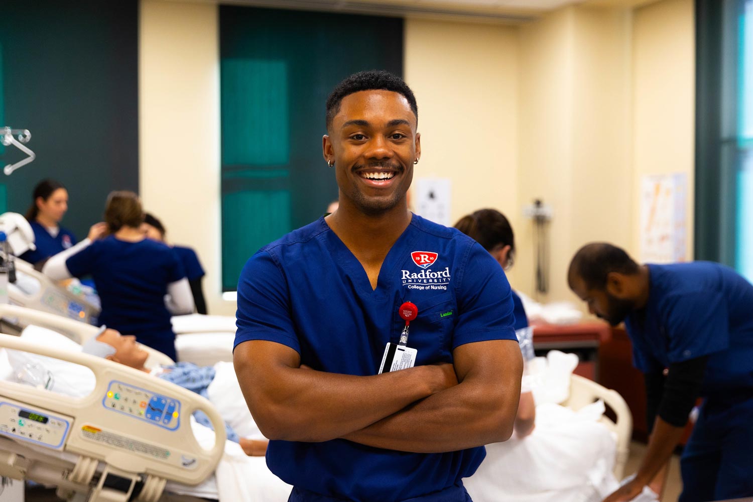 nursing students in class lab