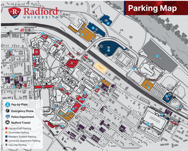 main campus parking map