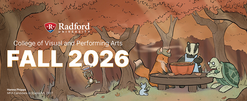 College of Visual and Performing Arts Fall 2026 decorative calendar header