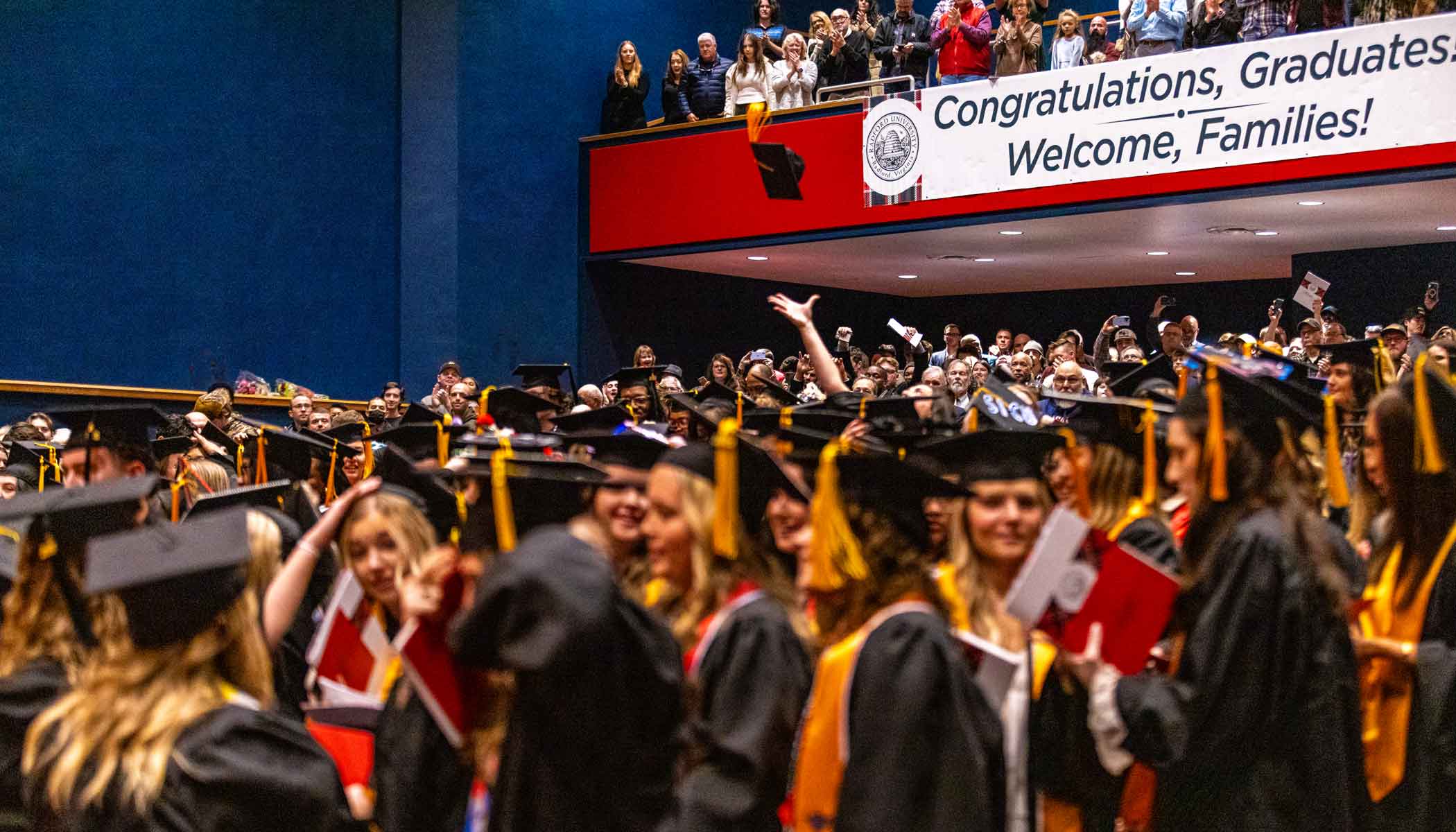 student during winter commencement ceremonies